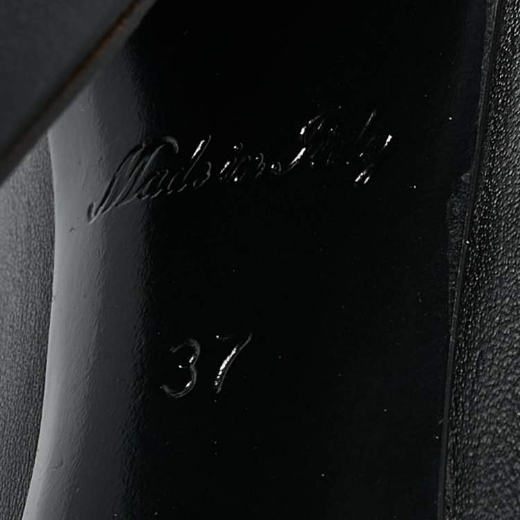 Pre Owned Louis Vuitton Black Leather Donna Knee Length Boots Size 37