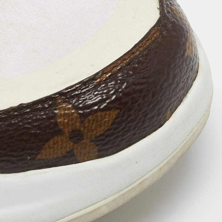 Pre Owned Louis Vuitton White Mesh, Leather and Monogram Canvas Archlight Sneakers Size 37