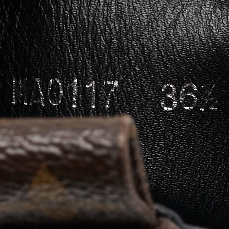 Pre Owned Louis Vuitton Black/Brown Suede and Monogram Canvas Laureate Desert Boots Size 36.5