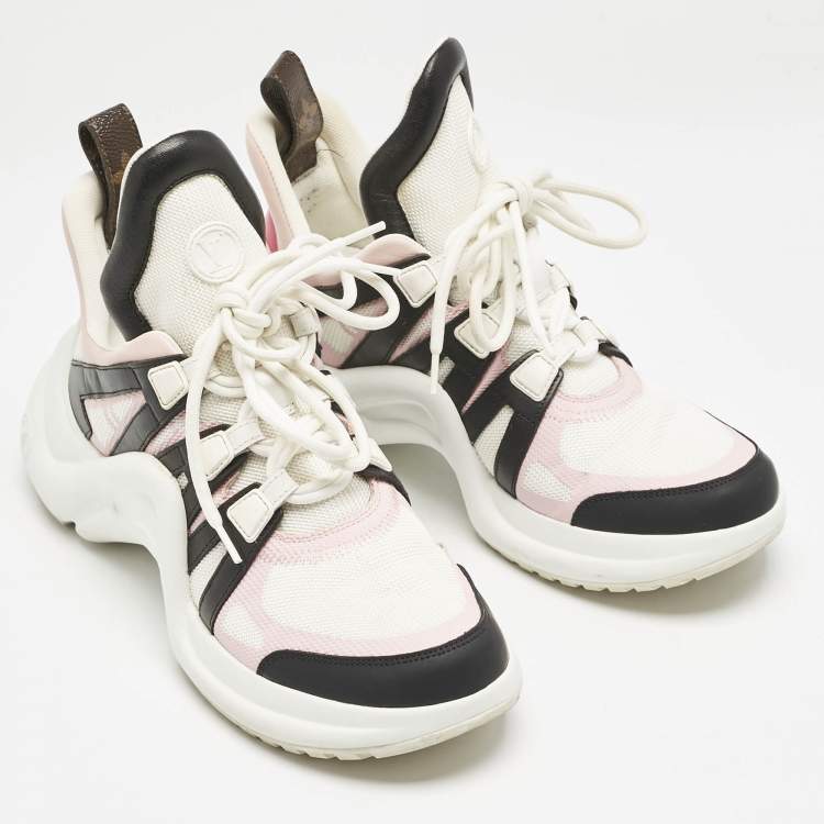 Pre Owned Louis Vuitton Multicolor Leather and Mesh LV Archlight Sneakers Size 39.5