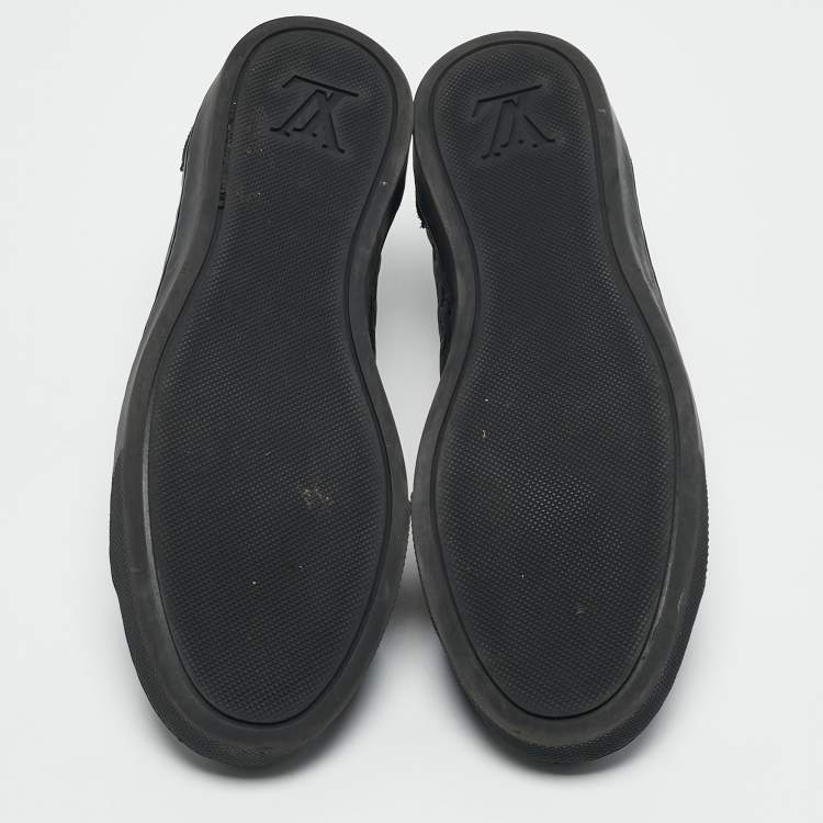 Pre Owned Louis Vuitton Black Monogram Empreinte Leather And Suede Low Top Sneakers Size 36