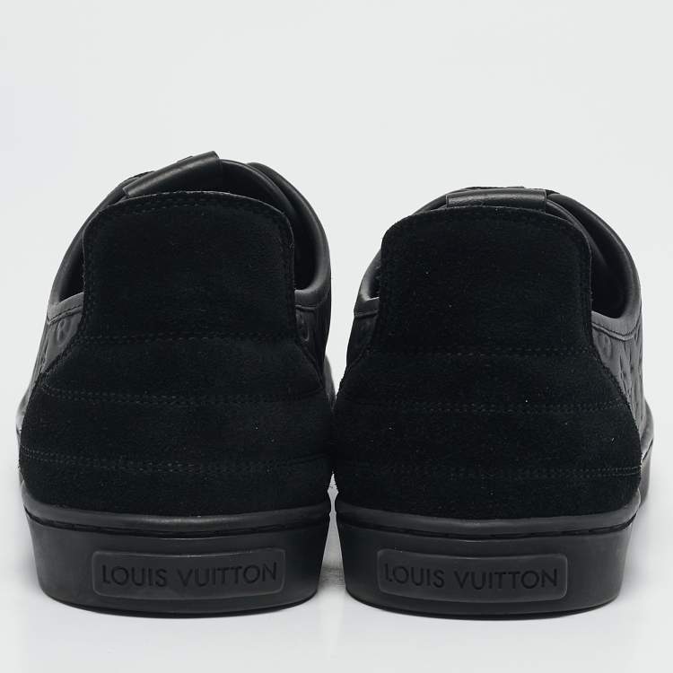 Pre Owned Louis Vuitton Black Monogram Empreinte Leather And Suede Low Top Sneakers Size 36
