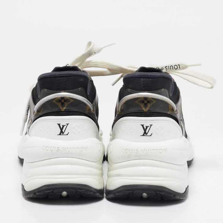 Pre Owned Louis Vuitton Multicolor Mesh and Monogram Canvas Run 55 Sneakers Size 36