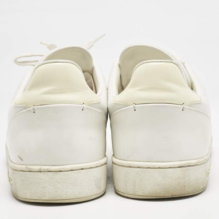 Pre Owned Louis Vuitton White Croc Embossed Leather Frontrow Sneakers Size 40 