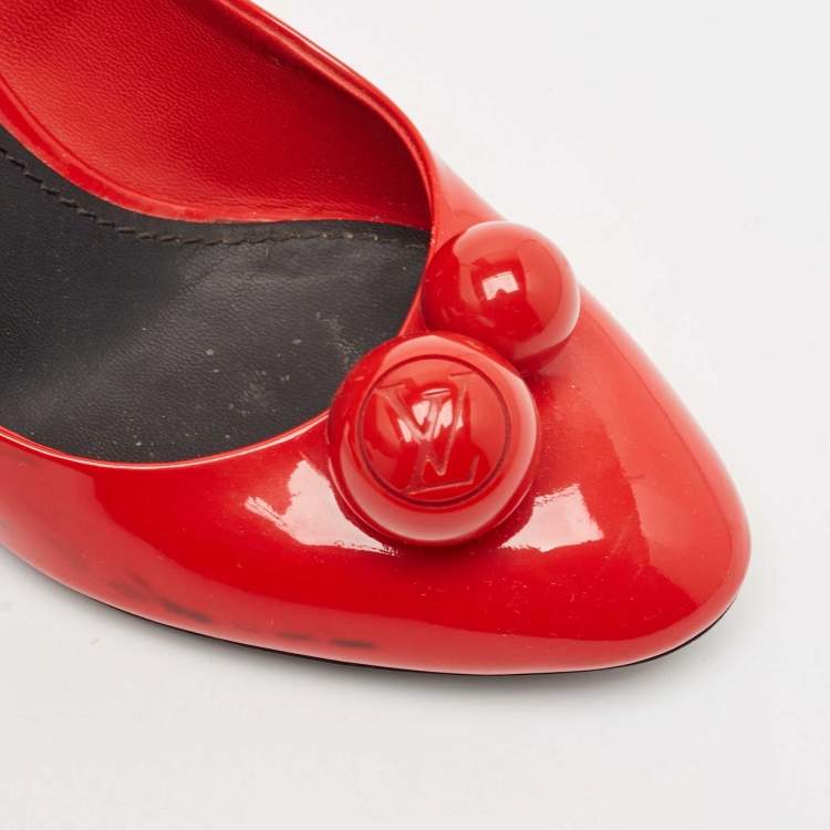 Pre Owned Louis Vuitton Red Patent Leather Betty Pumps Size 36.5