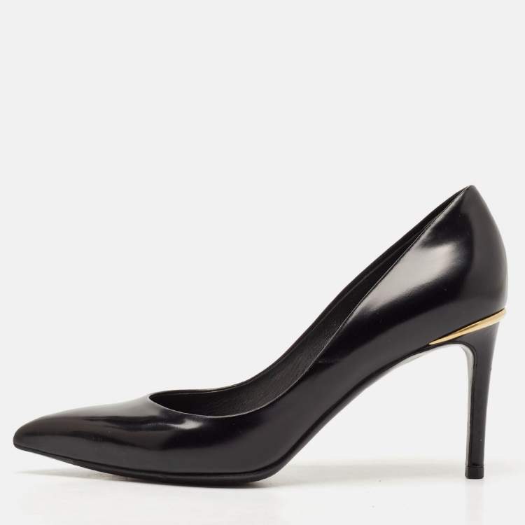 Pre Owned Louis Vuitton Black Patent Leather Eyeline Pumps Size 36.5