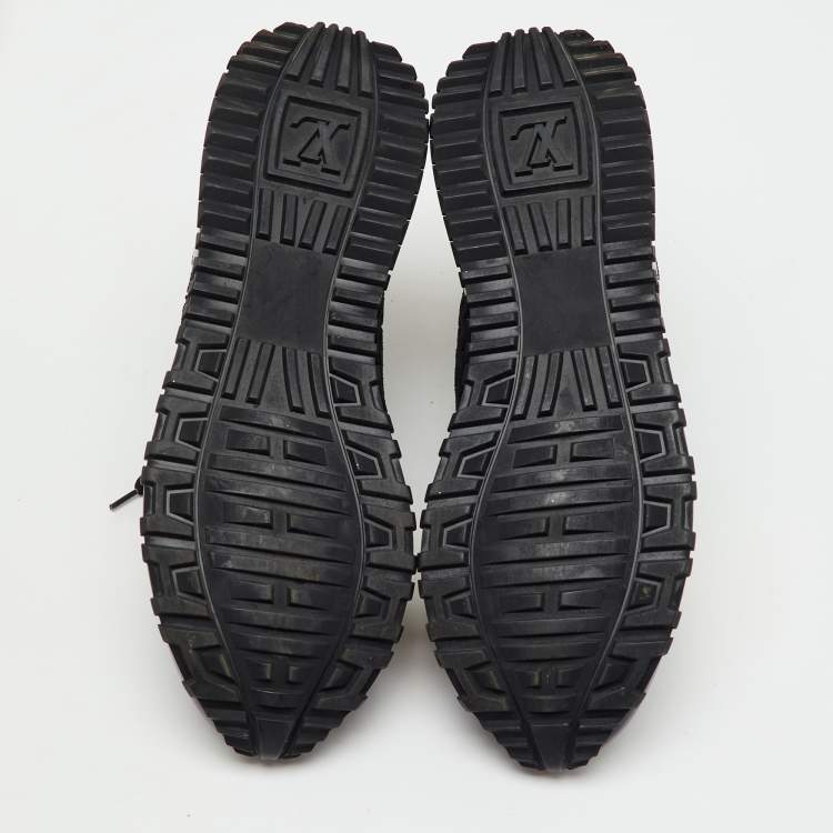 Pre Owned Louis Vuitton Multicolor Monogram Suede and Patent Leather Run Away Sneakers Size 37.5