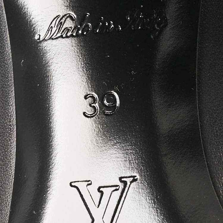 Pre Owned Louis Vuitton Black Leather Donna Knee Length Boots Size 39
