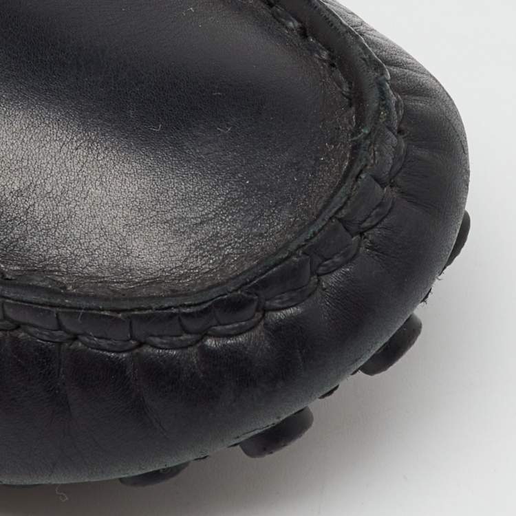 Pre Owned Louis Vuitton Black Leather Oxford Loafers Size 37