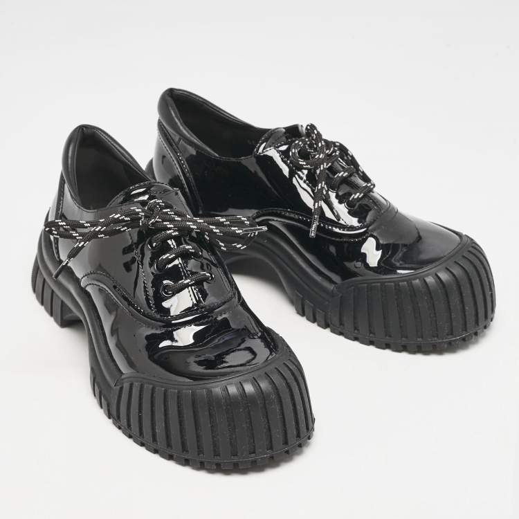 Pre Owned Louis Vuitton Black Patent Leather Ruby Derby Size 39