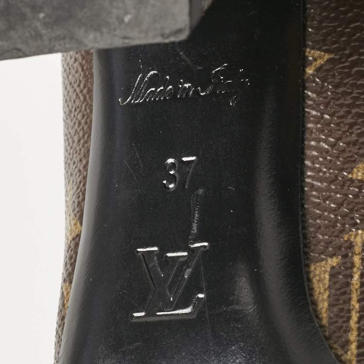 Pre Owned Louis Vuitton Monogram Canvas Medallion Pumps Size 37