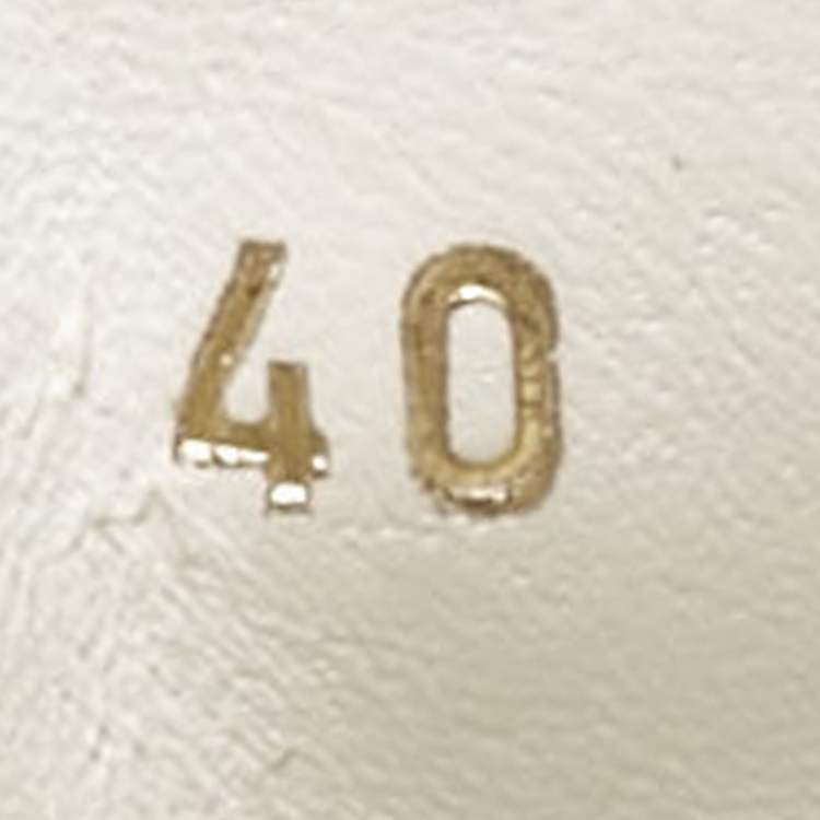 Pre Owned Louis Vuitton White/Brown Leather and Monogram Canvas Logo Strap Frontrow Sneakers Size 40