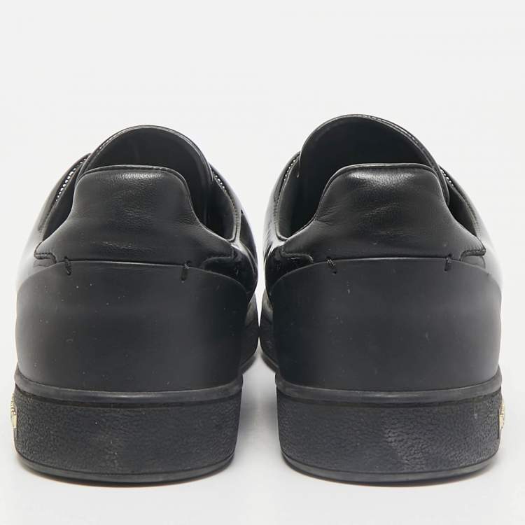Pre Owned Louis Vuitton Black Patent Leather Frontrow Low Top Sneakers Size 38