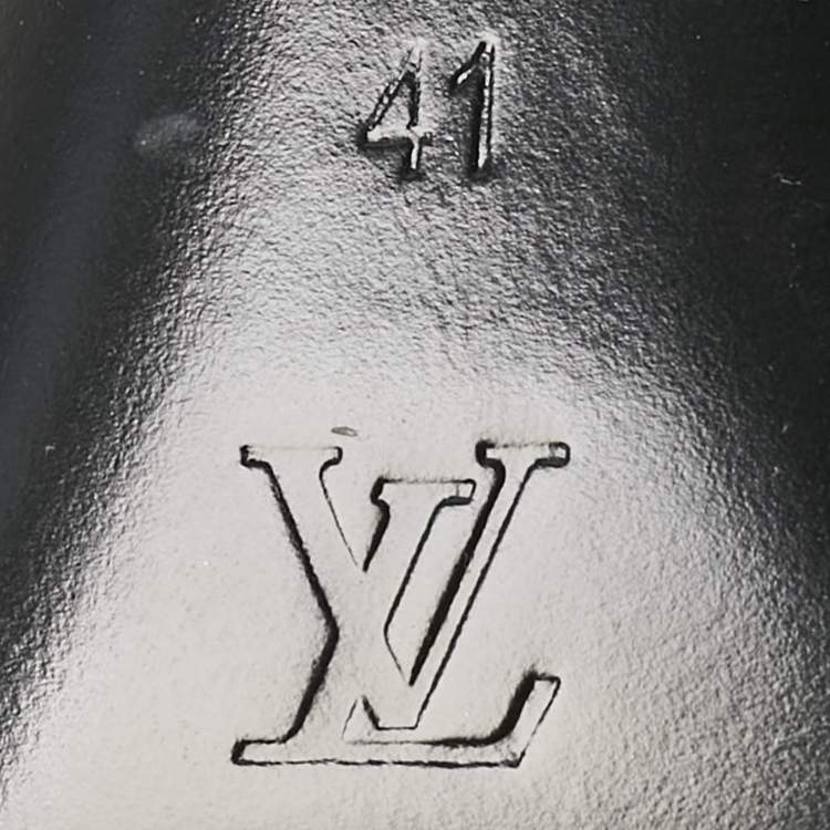 Pre Owned Louis Vuitton Black Leather Rotary Mules Size 41