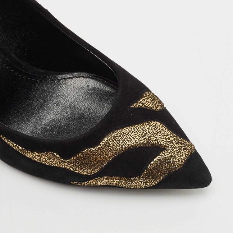 Pre Owned Louis Vuitton Black Suede fetish Pumps Size 37.5