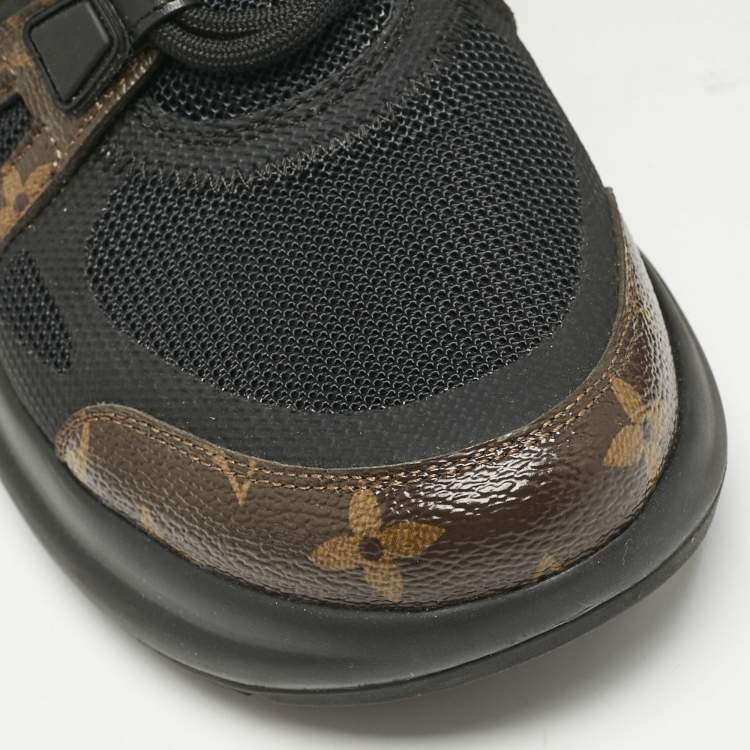 Pre Owned Louis Vuitton Black Mesh and Monogram Canvas Archlight Sneakers Size 38.5