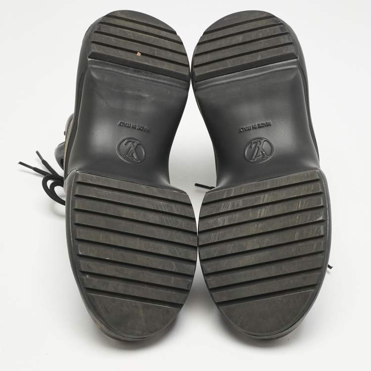 Pre Owned Louis Vuitton Black Mesh and Monogram Canvas Archlight Sneakers Size 38.5