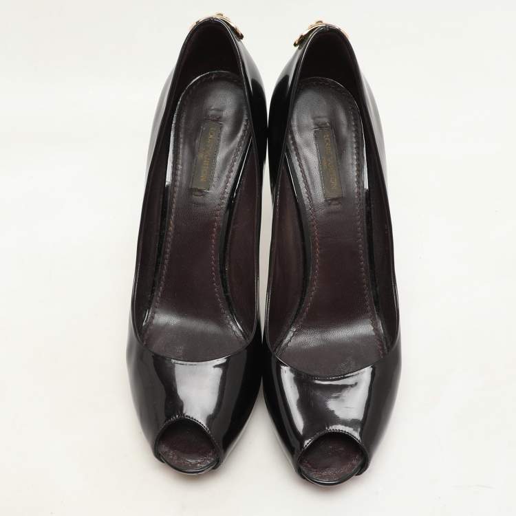 Pre Owned Louis Vuitton Dark Burgundy Patent Leather Oh Really! Pumps Size 39