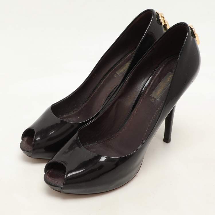 Pre Owned Louis Vuitton Dark Burgundy Patent Leather Oh Really! Pumps Size 39