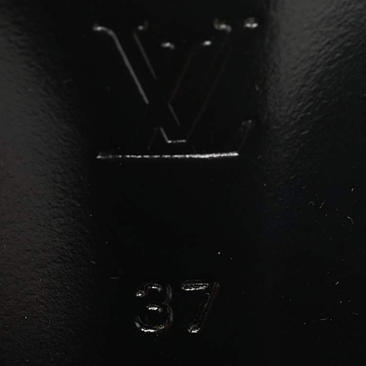 Pre Owned Louis Vuitton Black Monogram Canvas and Leather Passenger Heeled Sandals Size 37