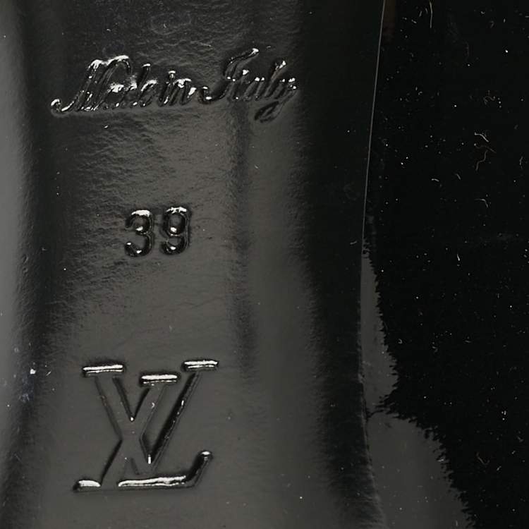 Pre Owned Louis Vuitton Black Patent Leather Bow Pumps Size 39
