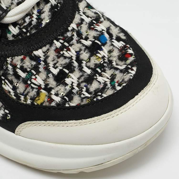 Pre Owned Louis Vuitton Multicolor Tweed and Leather Archlight Sneakers Size 37