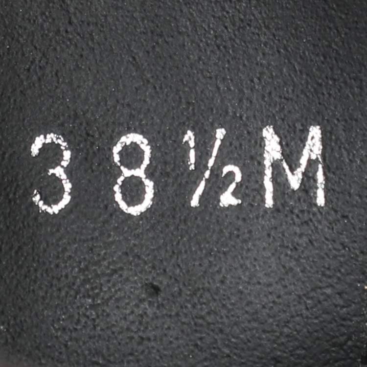 Pre Owned Louis Vuitton Black Monogram Canvas and Leather Wonderland Flat Ranger Boots Size 38.5