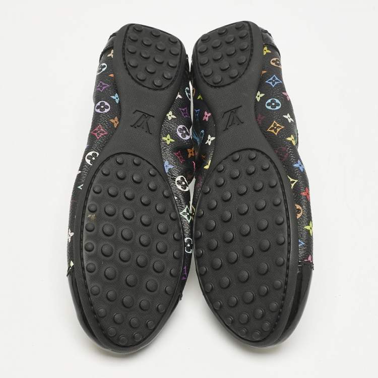 Pre Owned Louis Vuitton Multicolor Monogram Canvas Dice Scrunch Ballet Flats Size 36