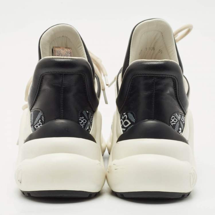 Pre Owned Louis Vuitton White/Blue Monogram Canvas and Fabric Archlight Low Top Sneakers Size 39