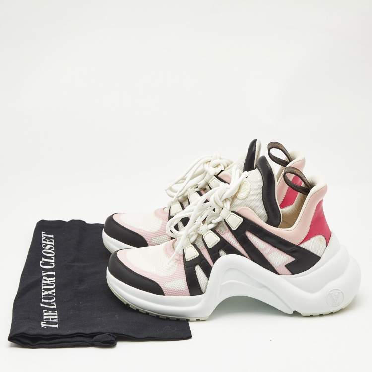 Pre Owned Louis Vuitton Multicolor Leather and Mesh Archlight Sneakers Size 39