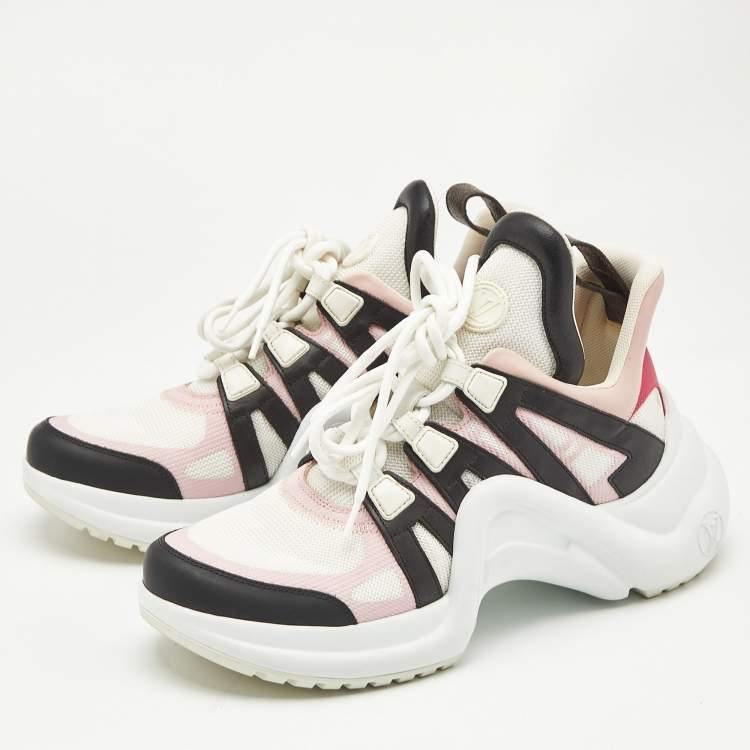 Pre Owned Louis Vuitton Multicolor Leather and Mesh Archlight Sneakers Size 39