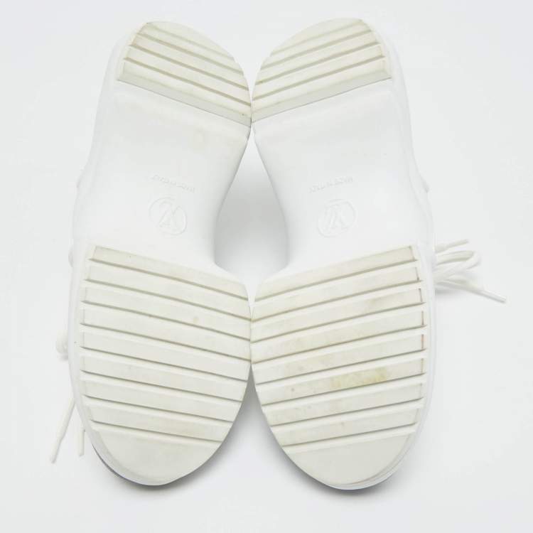 Pre Owned Louis Vuitton White/Brown Monogram Canvas and Leather Archlight Sneakers Size 38