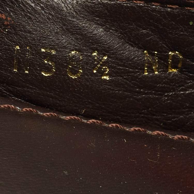 Pre Owned Louis Vuitton Brown Damier Ebene Canvas and Leather Arizona Bow Loafers Size 38.5