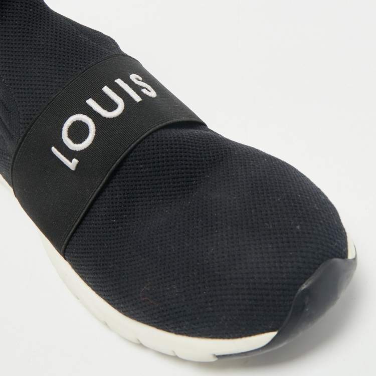Pre Owned Louis Vuitton Black Knit Fabric Aftergame Sock Sneakers Size 38.5