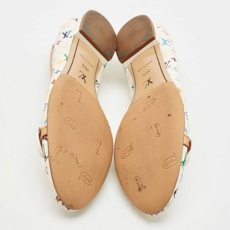 Pre Owned Louis Vuitton Multicolore Monogram Canvas Ballet Flats Size 38.5