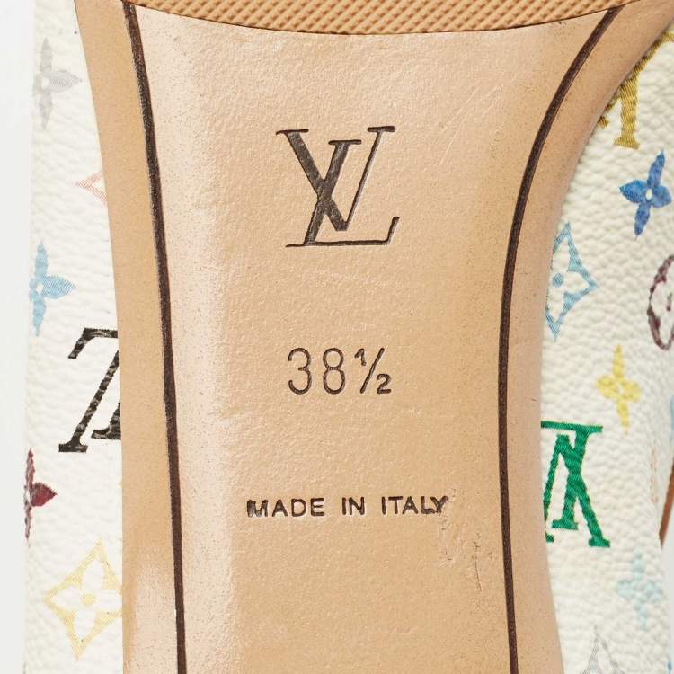 Pre Owned Louis Vuitton Multicolore Monogram Canvas Ballet Flats Size 38.5