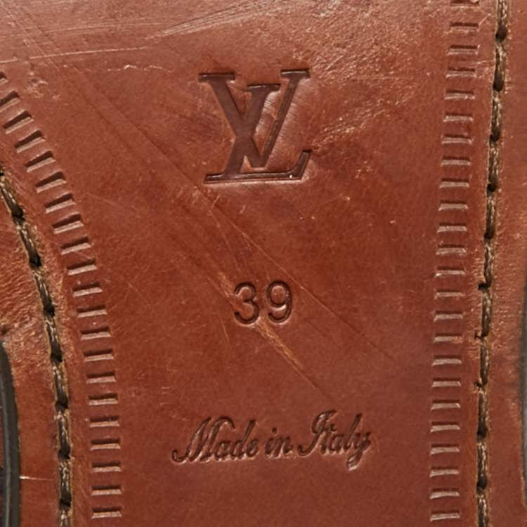 Pre Owned Louis Vuitton Brown Leather Tomboy Richelieu Oxfords Size 39