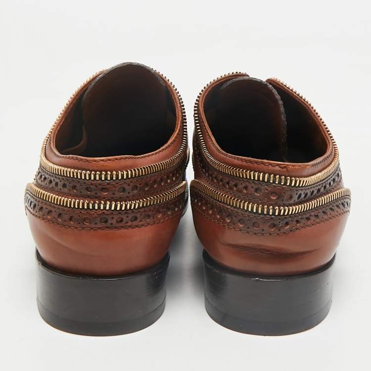 Pre Owned Louis Vuitton Brown Leather Tomboy Richelieu Oxfords Size 39