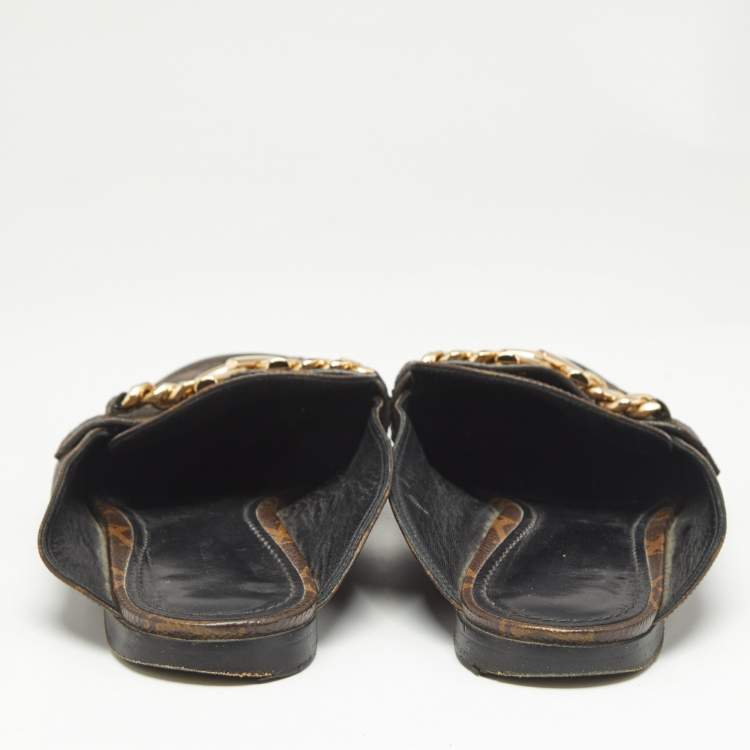 Pre Owned Louis Vuitton Brown Monogram Canvas Upper Case Sandals Size 41