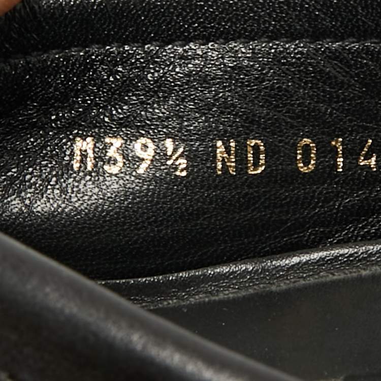Pre Owned Louis Vuitton Black Leather Zipper Oxford Slip On Loafers Size 39.5