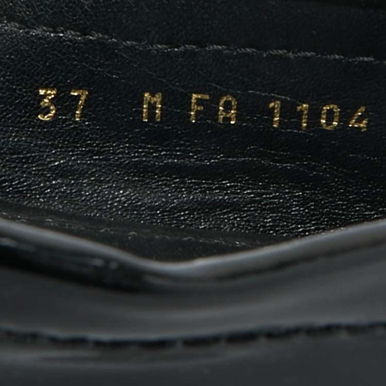 Pre Owned Louis Vuitton Black Patent Leather Oxford Slip On Loafers Size 37