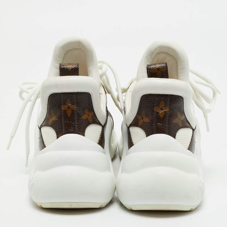 Pre Owned Louis Vuitton Brown Monogram Canvas and Mesh Archlight Sneakers Size 37