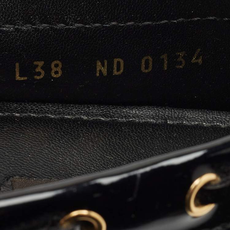 Pre Owned Louis Vuitton Two Tone Monogram Empreinte Patent Gloria Loafers Size 38