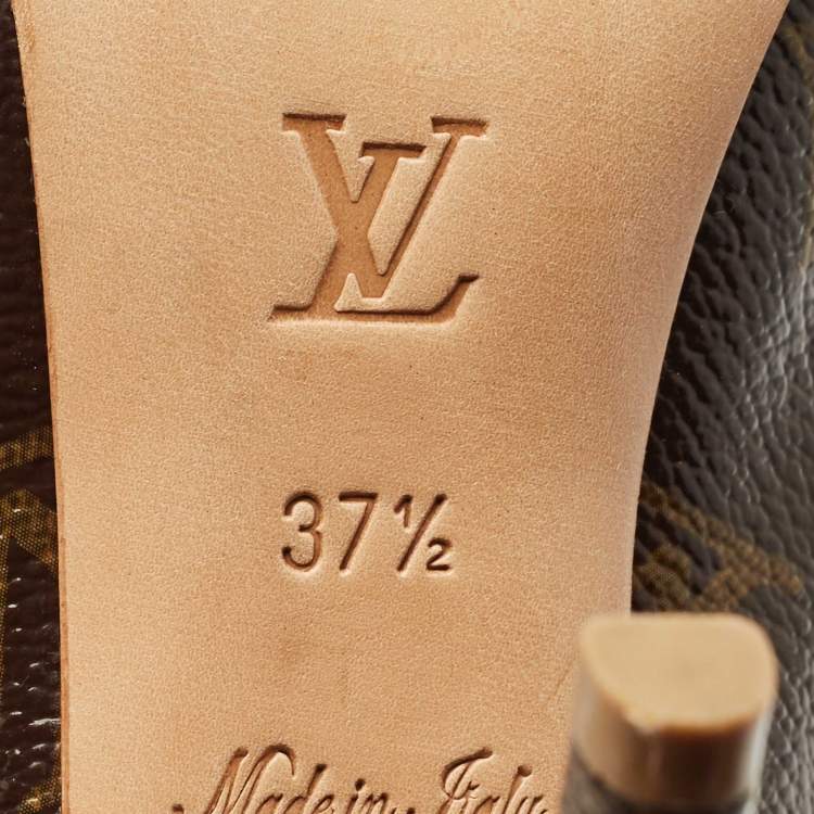 Pre Owned Louis Vuitton Brown Monogram Canvas Ritual Mary Jane Pumps Size 37.5