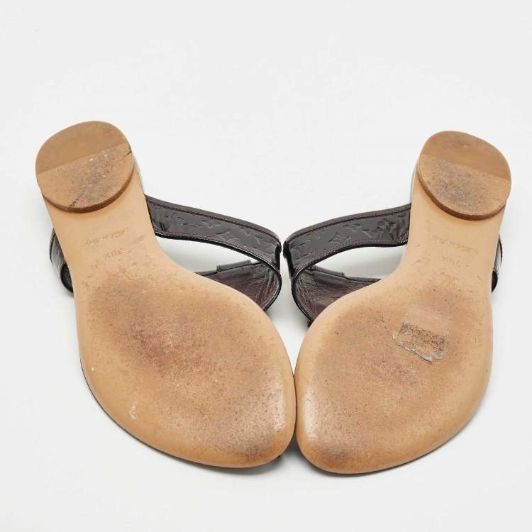 مملوكة مسبقًا Louis Vuitton Burgundy Patent Leather Thong Flat Slides  Size 38.5