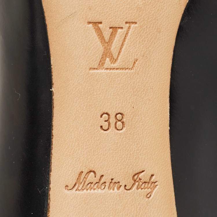 Pre Owned Louis Vuitton Black Leather Bow Pumps Size 38