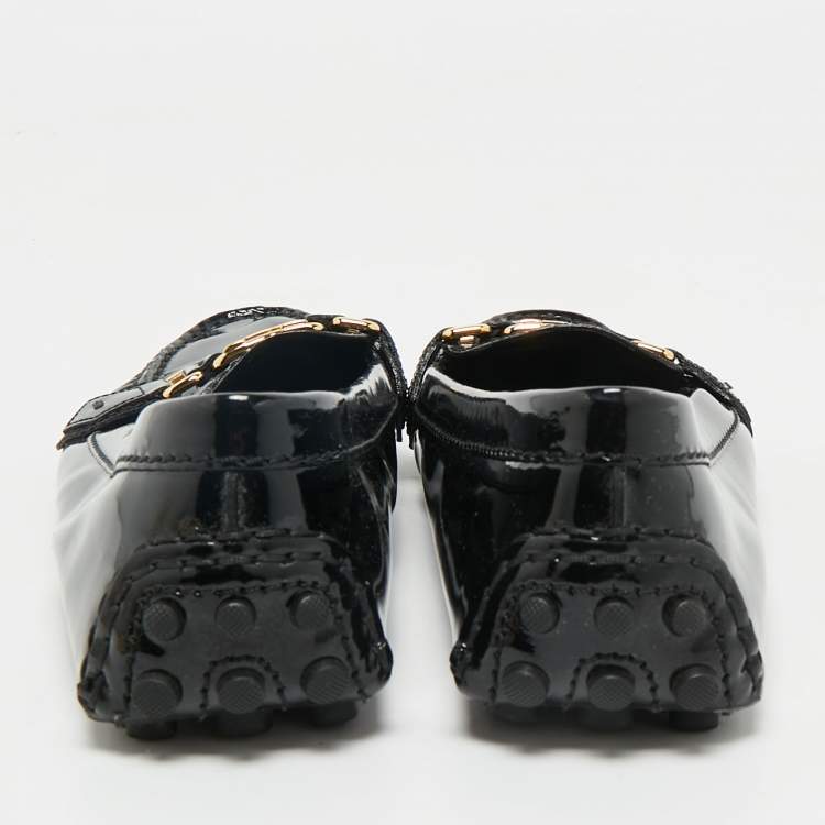 Pre Owned Louis Vuitton Black Patent Leather Oxford Loafers Size 37.5