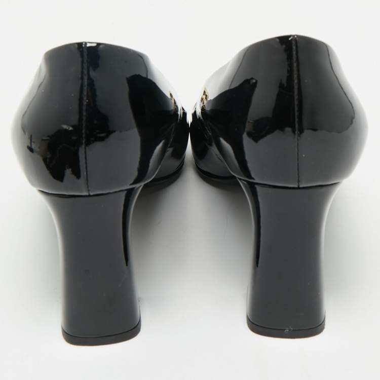 Pre Owned Louis Vuitton Black Patent Leather Madeleine Pumps Size 42
