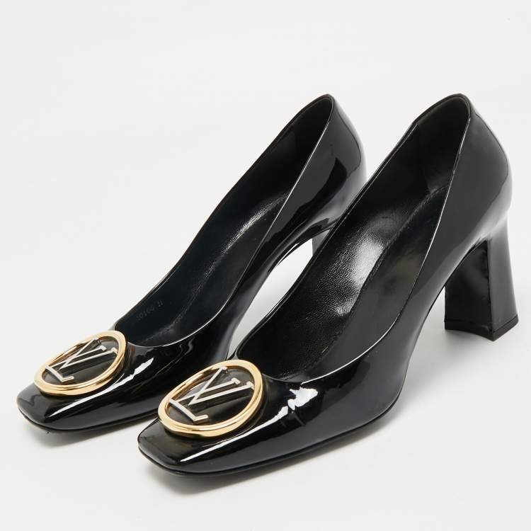 Pre Owned Louis Vuitton Black Patent Leather Madeleine Pumps Size 42