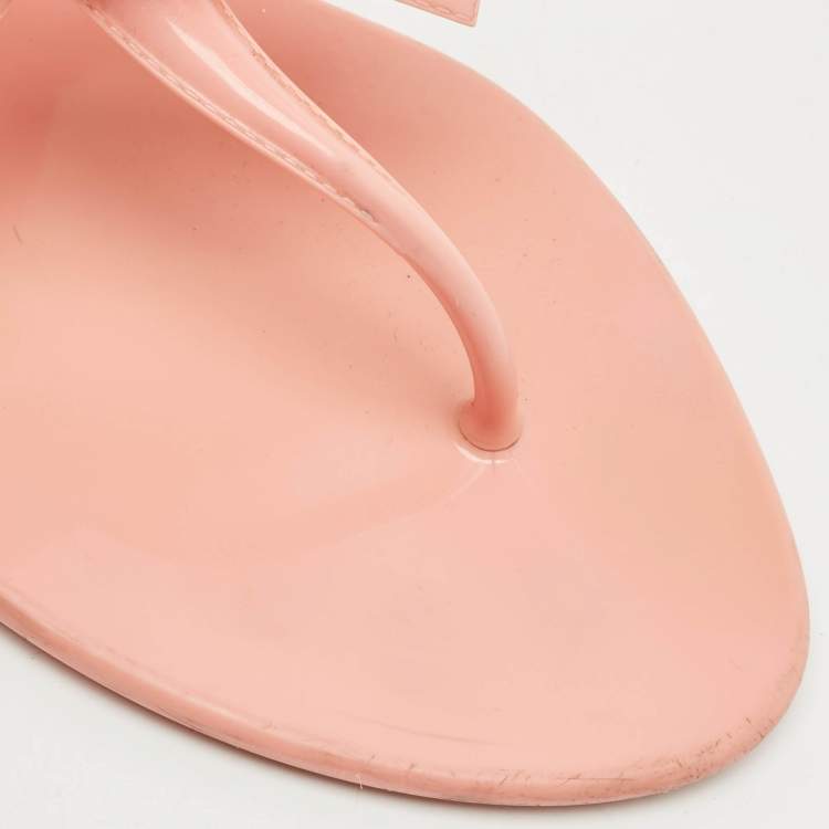 Pre Owned Louis Vuitton Pink Jelly SeaStar Thong Flat Slides Size 38